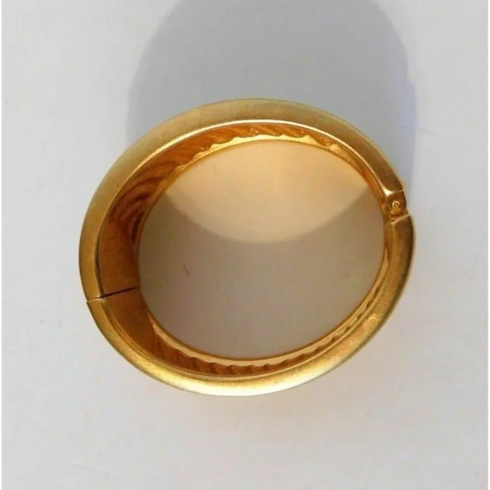 Premier Designs Caldwell Bracelet Hinged Bangle Antiqued Gold Plated